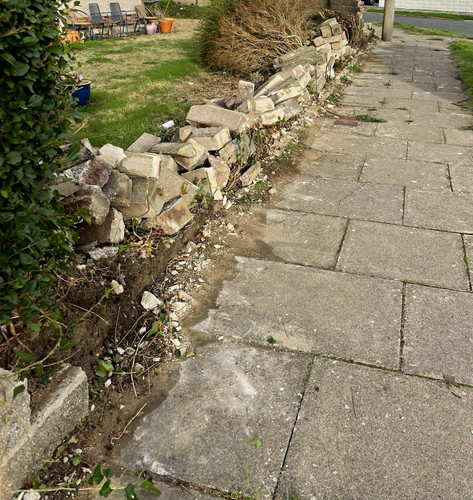 Old dismantled wall - , for