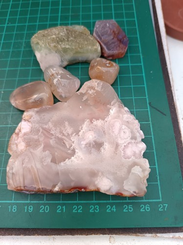 Flower agate slab tumble - agate, slab/