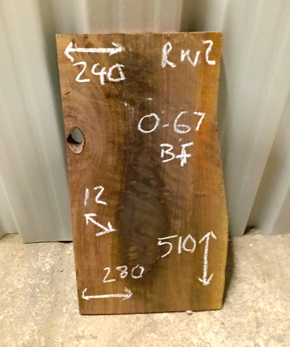 Red walnut figured live edge - figured,