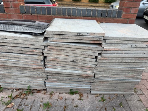 Square grey stone paver - stone, slabs